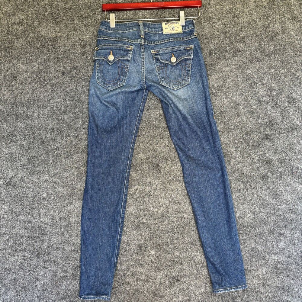 True Religion World Tour Women’s Julie Jeans Size 25 Distressed Blue USA Made - Picture 3 of 10